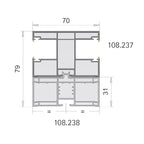 VEKA Rolladen VEKA PVC Aufbauprofil 108.238