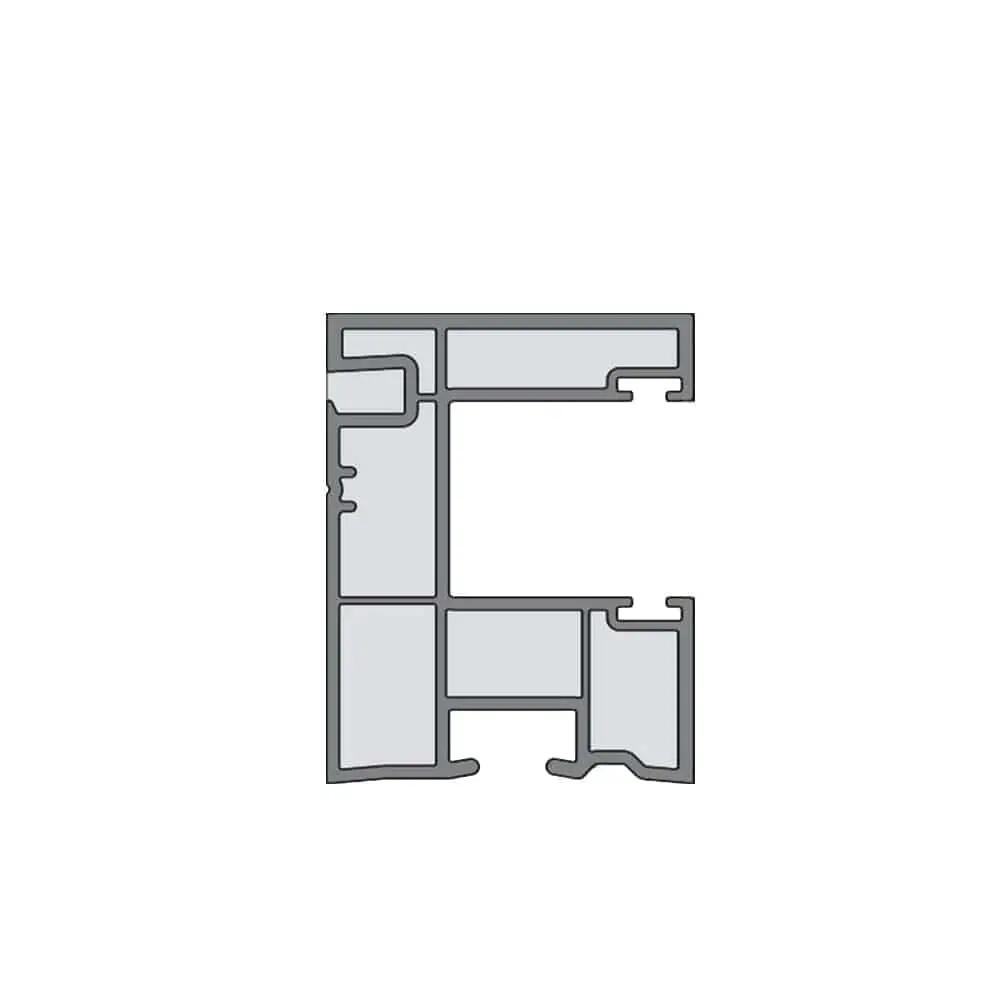 VEKA Rolladen Weiss / 100cm VEKA PVC Einzelführungsschiene 108.235