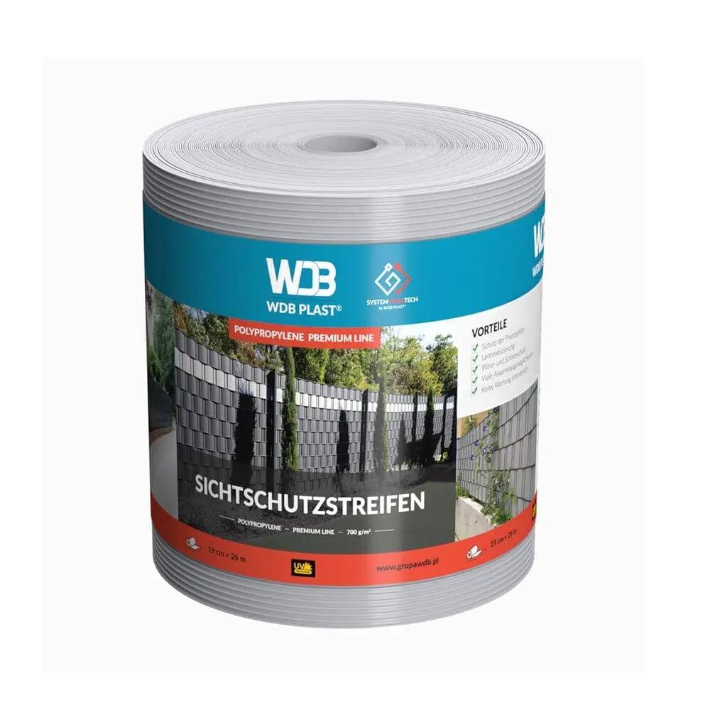 WDB Plast Garten Grau RAL7040 WDB Plast Sichtschutzband PVC Premium Line 190mm